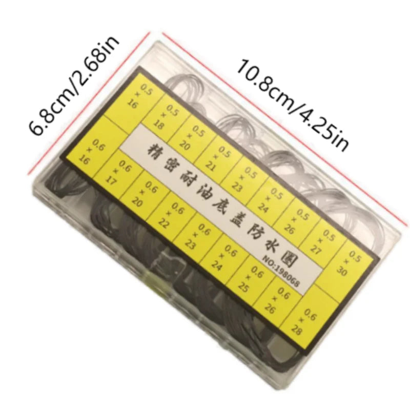 Assortiment d'anneaux toriques en caoutchouc de 0,5 mm et 0,6 mm, 18 tailles, joints étanches pour fond de boîtier de montre, pour horlogers T2516