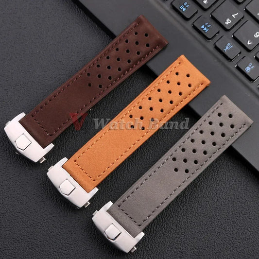 Neues Uhrenarmband für TAG HEUER CARRERA Monaco Serie 20 22 24 mm mattes Rindslederarmband Armband Vintage braun