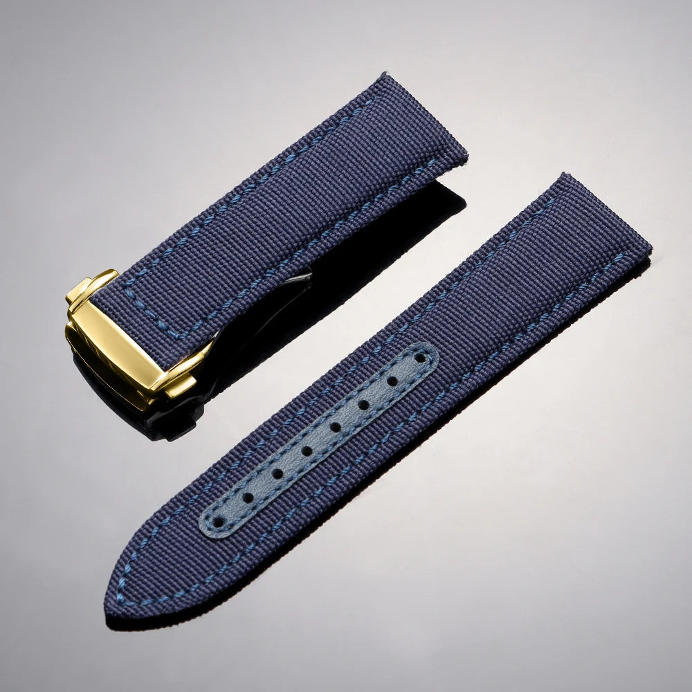 Bracelet de montre en Nylon 20mm 22mm pour Omega Seamaster 300, bracelet de montre pour Speedmaster AT150, boucle pliante en toile, Bracelets de Sport pour hommes