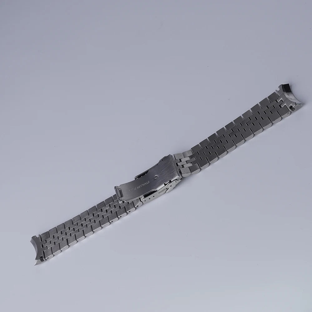 Rolamy-Cinturino per orologio in acciaio inossidabile massiccio SION L, estremità curva, design Jubilee, modelli SeATM Alpinist eventuali B115 117 121 SARB013 e 17, 20mm