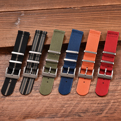 Bracelet de montre en nylon à dégagement rapide-bande durable à texture nervurée en deux pièces 18 mm 20 mm 22 mm pour montres militaires tactiques
