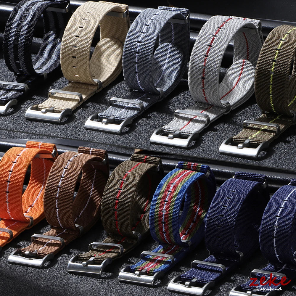 Washable Elastic Nylon Watch Strap for IWC Tissot 60s French Troops Parachute Bag, 18mm 20mm 22mm, Outdoor Sports Bracelet