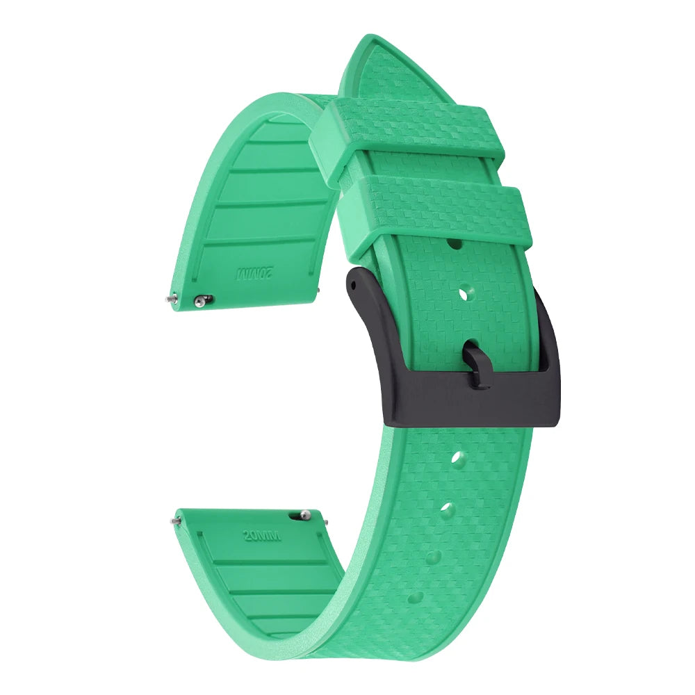 20MM 22MM supprime des bracelets de montre en caoutchouc fluoroélastomère/FKM mosaïque pour hommes femmes-bracelet de Sport étanche de remplacement à dégagement rapide