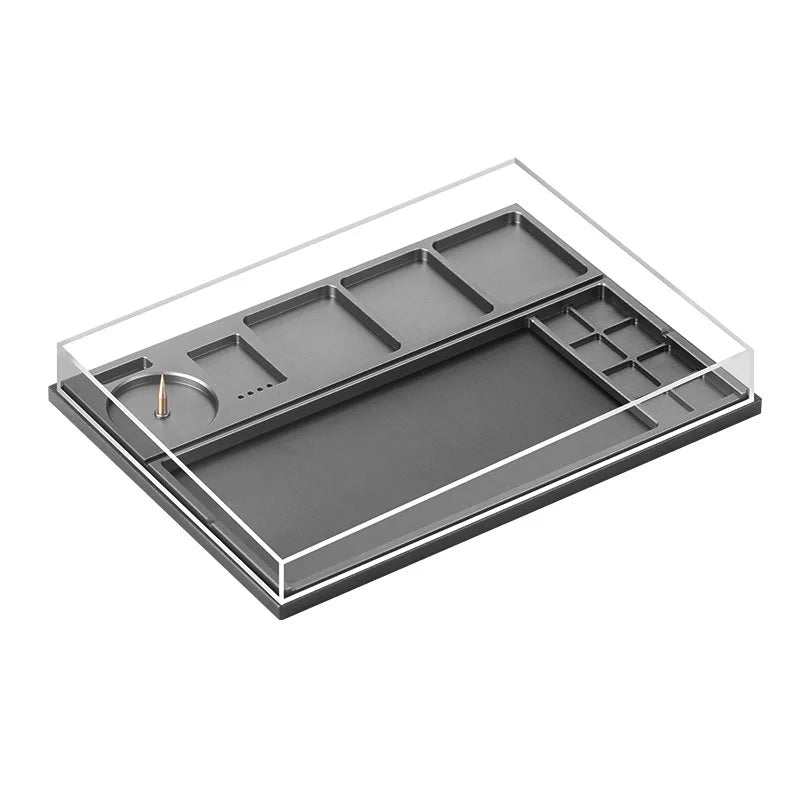 High-end watch parts storage box, with anti-dust transparent acrylic lid, watchmaker repair tray