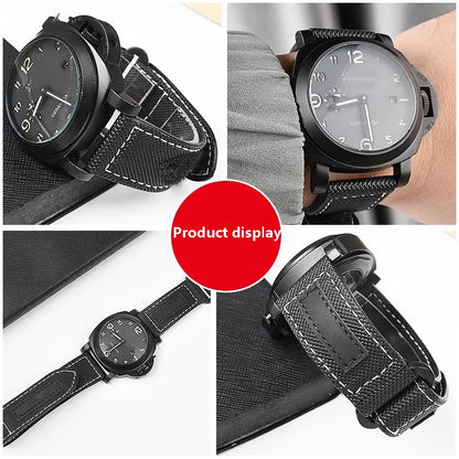Bracelet de montre en toile de nylon pour Panerai, fibre de carbone collante, bracelet de grande taille, accessoires de bracelet, 24mm, 26mm, PAM01118, 01661/441