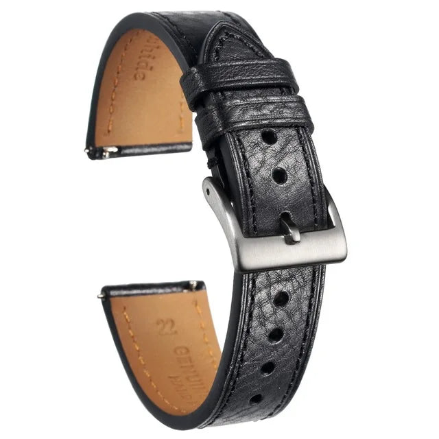 HEMSUT Italia, cinturino per orologio da uomo in vera pelle bovina, vintage, avvolgente, morbido, fatto a mano, in pelle, a sgancio rapido, 22mm, 18mm, 20mm