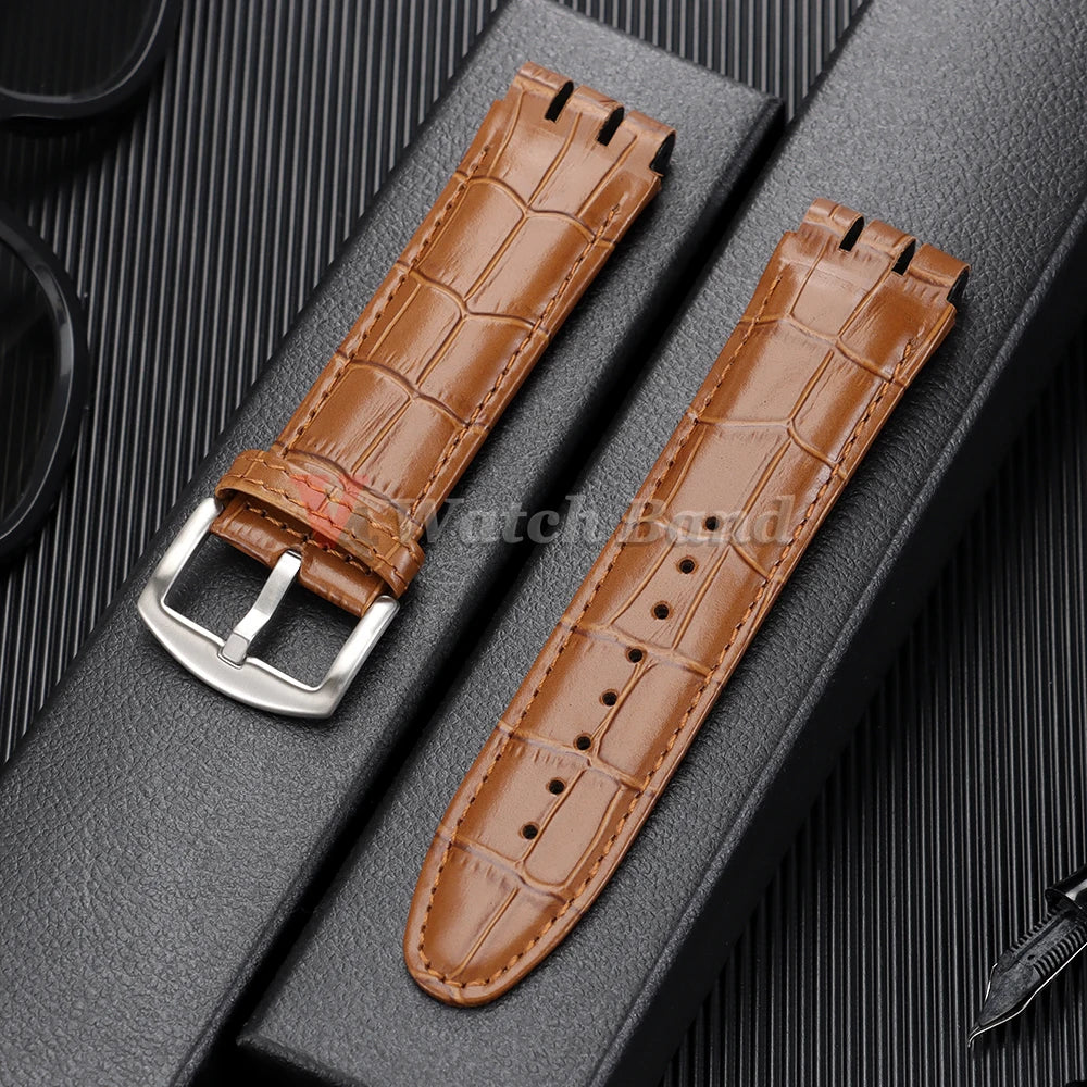 Genuine Leather Watch Strap for Swatch, 23mm, YOS440 413 424 440 447 448 449, Men's Sport Bracelet, Watch Accessories