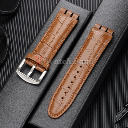Genuine Leather Watch Strap for Swatch, 23mm, YOS440 413 424 440 447 448 449, Men's Sport Bracelet, Watch Accessories