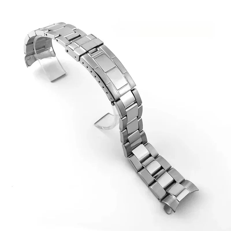 Bracciale vintage in acciaio inossidabile spazzolato con estremità curve, adatto per Rolex RLX 16700 16710 70216, 20 mm