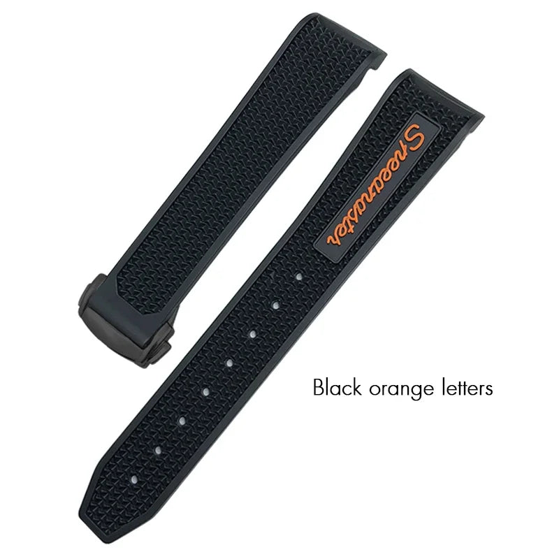 Bracelet de montre souple en caoutchouc et Silicone, 19mm 21mm 20mm, adapté à Omega Speedmaster 326, Seamaster 300, outils de Sport noirs