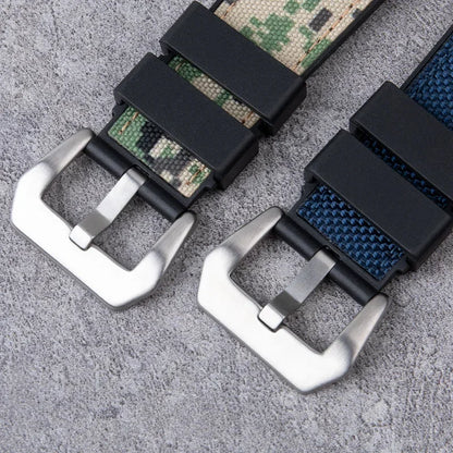 Bracelets de montre en toile et caoutchouc, 26-24mm, bracelet de montre camouflage pour la marque Garmin Diesel JEEP Panerai Luminor, bracelet de marque Diesel