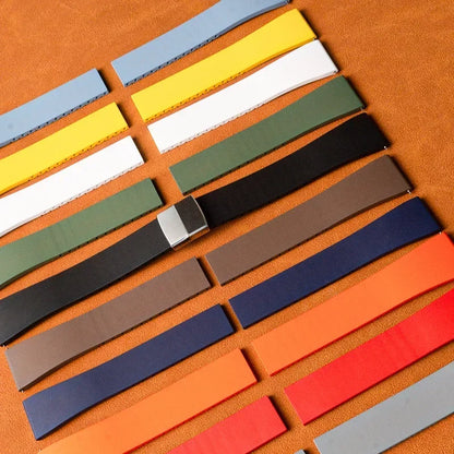 Nuovo design CTS Cinturino per orologio in gomma fluorocarbonica da 18 mm, 20 mm, 22 mm, 21 mm con fibbia a farfalla a sgancio rapido, cinturino in FKM da tagliare su misura