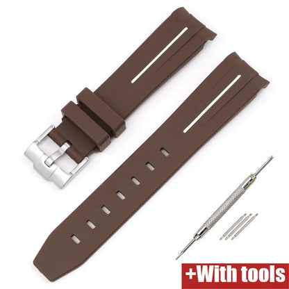 Curved End Rubber Strap for MoonSwatch, 20mm, for Men and Women, Waterproof Sport Watch Band