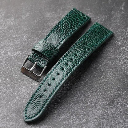 Handmade genuine high quality ostrich foot leather 18 19 20 21 22MM brown green genuine leather Vintage Strap for men Vintage