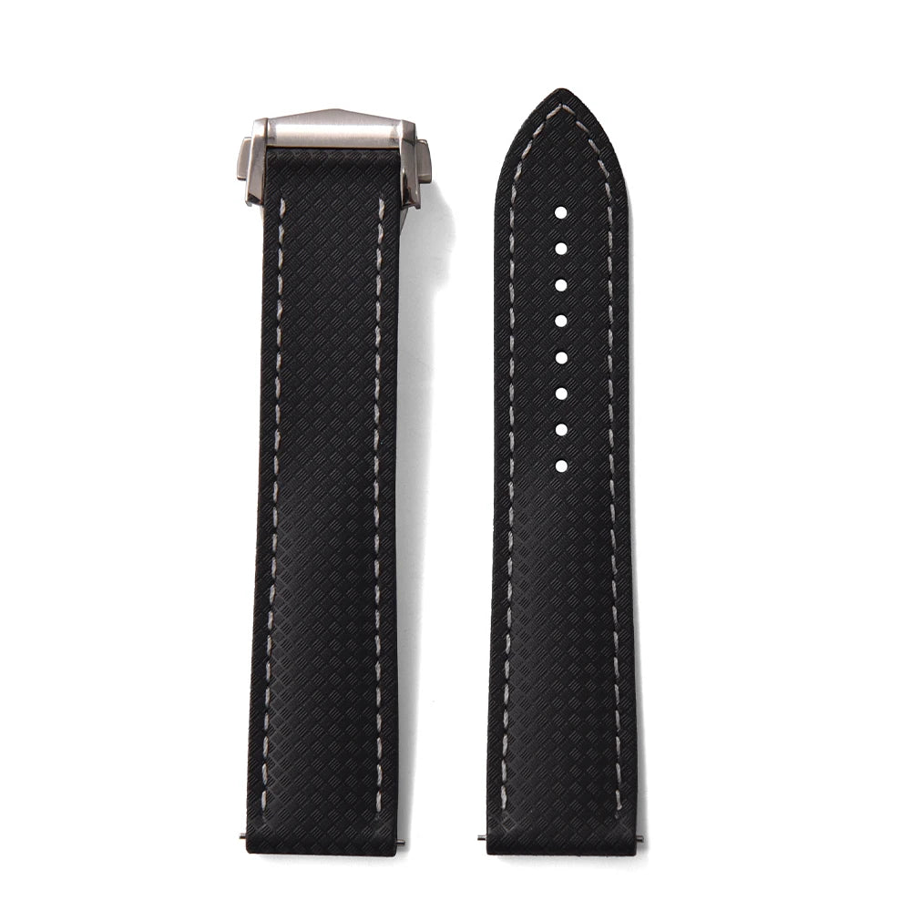 JUELONG Original bracelet de montre en caoutchouc souple FKM 20mm 22mm Texture ajustement parfait extrémité plate bracelet de montre universel à dégagement rapide