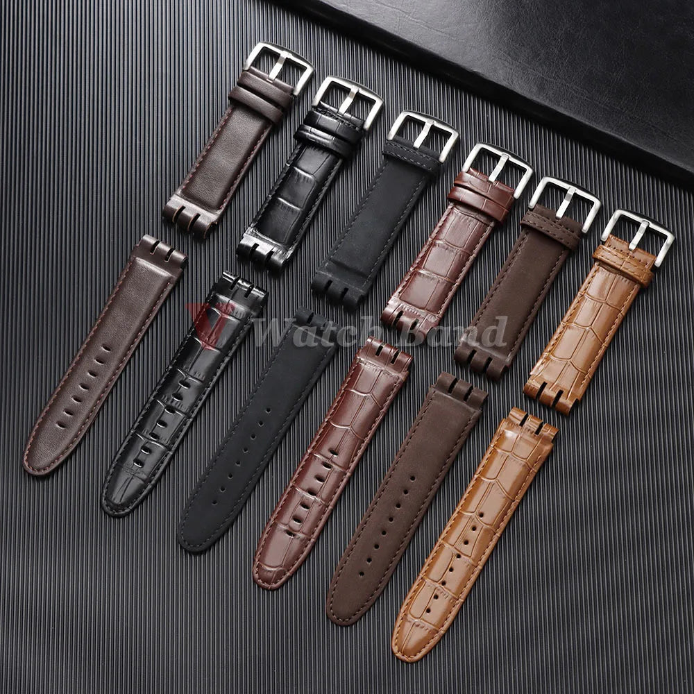 Genuine Leather Watch Strap for Swatch, 23mm, YOS440 413 424 440 447 448 449, Men's Sport Bracelet, Watch Accessories