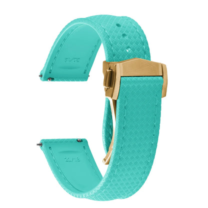 FKM Waterproof Rubber Watch Band Quick Release Deployment Clasp Straps 20mm 22mm Universal Watch Bracelet
