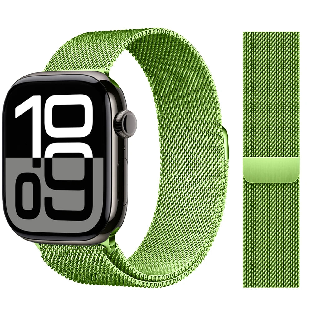 Apple Watch 米兰尼斯表带，46mm 44mm 45mm 40mm 42mm 41mm，适配 iWatch 系列 11 10 9 8 SE 7 6 Ultra 3 2