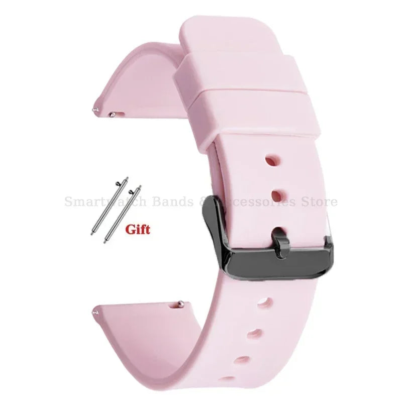 10mm 12mm 14mm 15mm 16mm 18mm 20mm 21mm 22mm 24mm Silicone Watch Band Quick Release Watch Strap for Men Women Universal Wristband