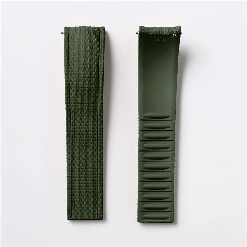 Bracelet de montre en caoutchouc fluoré FKM 18/19/20/21/22/24 mm avec boucle déployante universelle pour hommes, bracelet de remplacement CTS pour Seiko et Omega