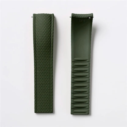 Bracelet de montre en caoutchouc fluoré FKM 18/19/20/21/22/24 mm avec boucle déployante universelle pour hommes, bracelet de remplacement CTS pour Seiko et Omega