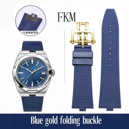 Bracelet de montre en caoutchouc Fluoros FKM à dégagement rapide, pour bracelet Vacheron VC Overseas 4300V 4500V 5500V 7900V, 24x7mm