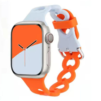 Nouveau bracelet de montre en silicone en forme de cœur pour Apple Watch S11 S10 S9 S8 7 6 5 4, bracelet respirant pour femmes, compatible avec iWatch Series 49 46 45 44 43 42 mm