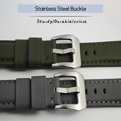 Bracelet de montre en toile et Nylon pour hommes, 22mm 24mm 26mm, pour Panerai LUMINOR DUE 1950 SUBMERSIBLE PAM bleu vert noir, en cuir de vache souple