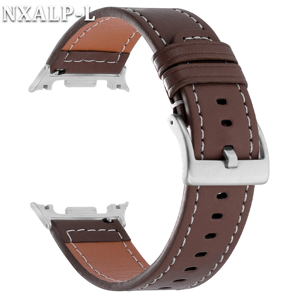 Leather Band without Gaps for Samsung Galaxy Watch 8 Classic 46mm, Replacement Strap for Galaxy Watch 8 44mm 40mm, Accessory