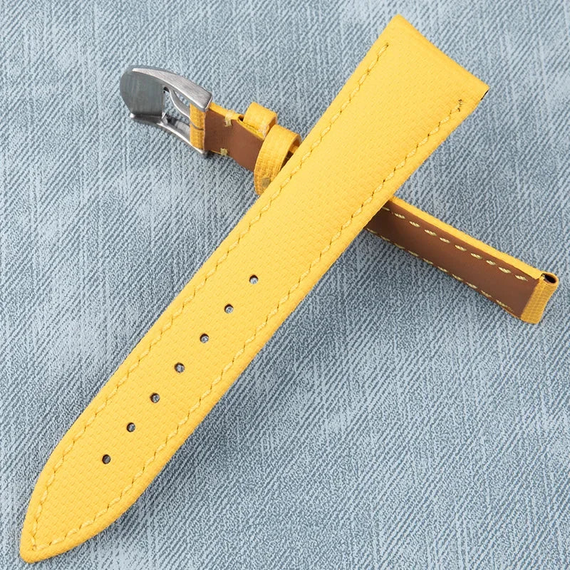 Cinturino per orologio in gomma fluorurata FKM intrecciata, per Breitling, 20/22mm, per Navitimer Avenger Superocean, con fibbia ad ardiglione/deployante