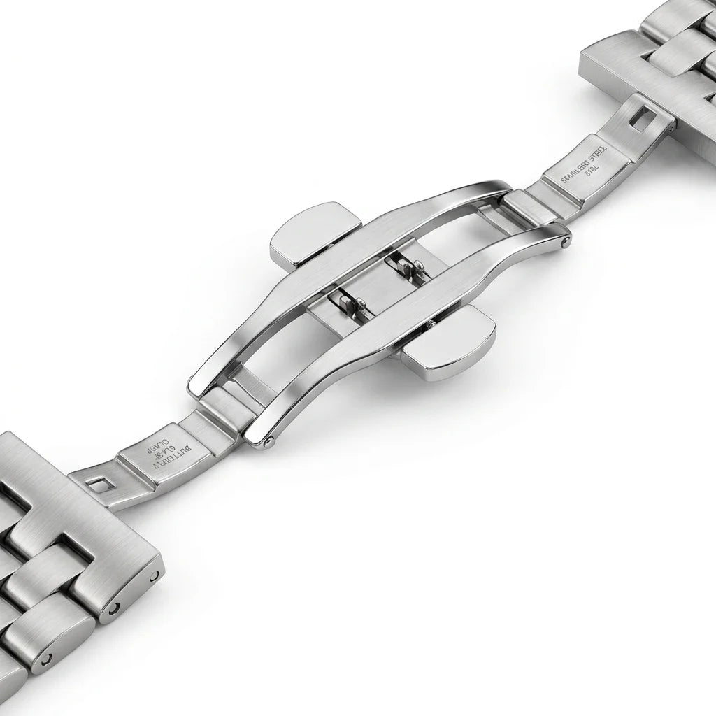 Montre Barcelet 20 22 24 26mm bracelets de montre en acier inoxydable femmes hommes argent bracelet de montre en métal brossé fermoir de déploiement