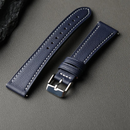 High-End French Goatskin Leather Strap 18 19 20 21 22MM Teal Quick Release, Soft Strap Compatible with GT5 6 41mm 46mm Vintage