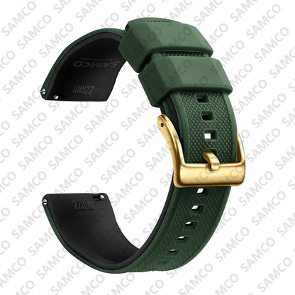 Bracelet de montre en Silicone de qualité supérieure, 18mm 20mm 22mm, à dégagement rapide, en caoutchouc, de remplacement