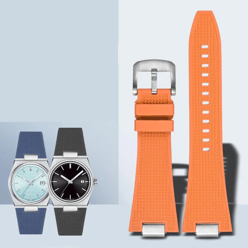 Bracelet de montre en Silicone à dégagement rapide 27mm pour Tissot PRX T137.407 T137.410, Bracelet de montre en caoutchouc fluoré de haute qualité pour hommes