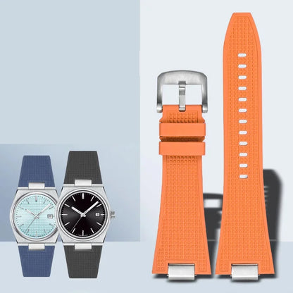 Bracelet de montre en Silicone à dégagement rapide 27mm pour Tissot PRX T137.407 T137.410, Bracelet de montre en caoutchouc fluoré de haute qualité pour hommes