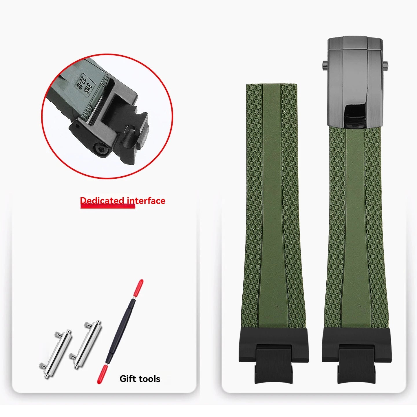 FKM rubber strap for Casio Steel Heart 4th generation 5657 GST-B400, men's quick-release modified fluororubber strap