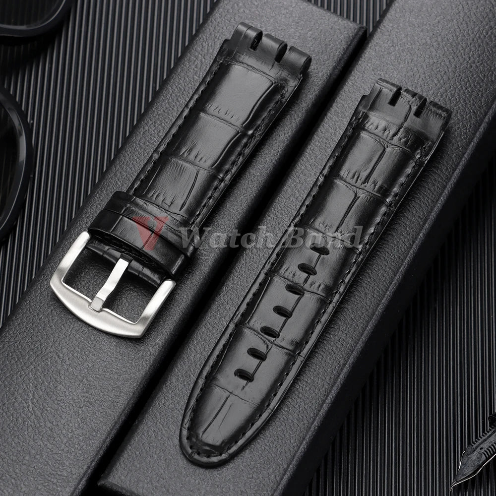 Genuine Leather Watch Strap for Swatch, 23mm, YOS440 413 424 440 447 448 449, Men's Sport Bracelet, Watch Accessories