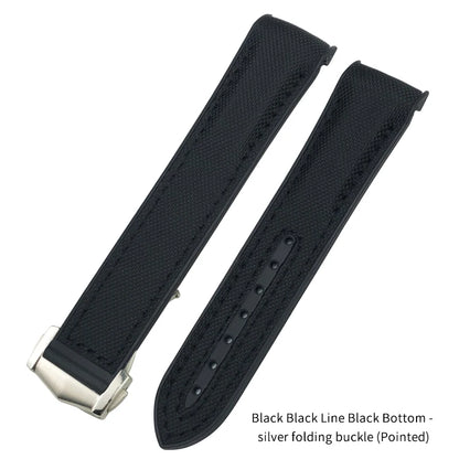 Nuovo cinturino per orologio bicolore adatto per Omega Planet Ocean Seamaster in gomma silicone nylon pelle cinturino per orologio 19mm 20mm 21mm 22mm