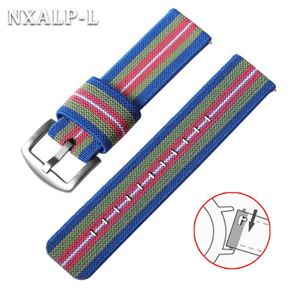 18mm 20mm 22mm 24mm Nylon Elastic Watch Strap Army Woven For Seiko Bracelet Military Sport Watch Band For Men Quick Release