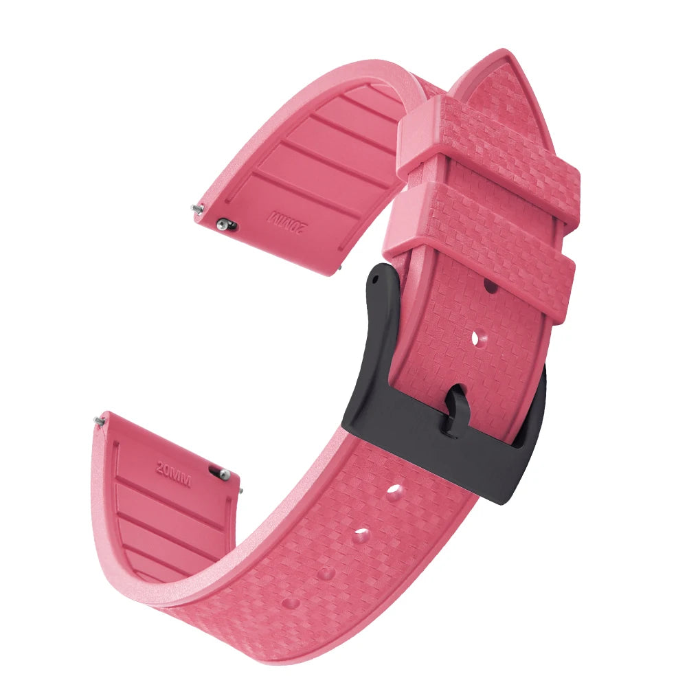 FKM Mosaic Rubber Watch Strap, 20mm 22mm, Quick Release, for Sport Diver, for Rolex Seiko Omega Cartier, Universal Belt