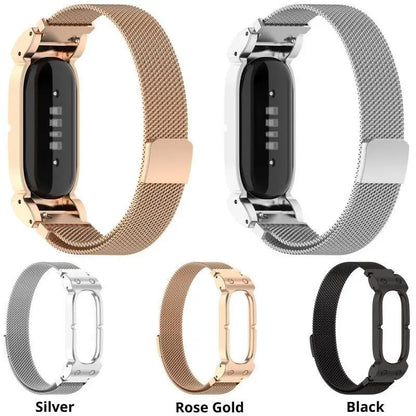 Milanese Loop + Case for Google Fitbit Air, Adjustable Breathable Sport Replacement Strap, Lightweight, for Men and Women