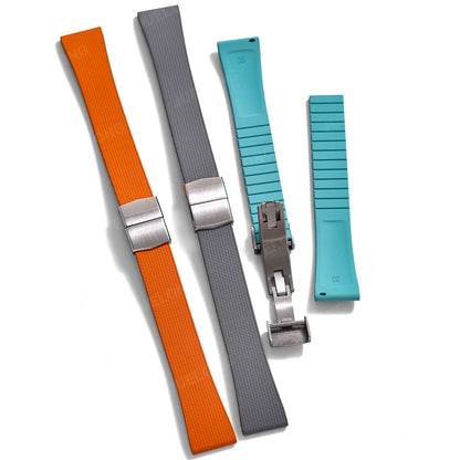 Bracelet de montre en caoutchouc FKM CTS 20 mm, texture unique, attache rapide, avec boucle papillon 4 couleurs, bracelet de remplacement durable