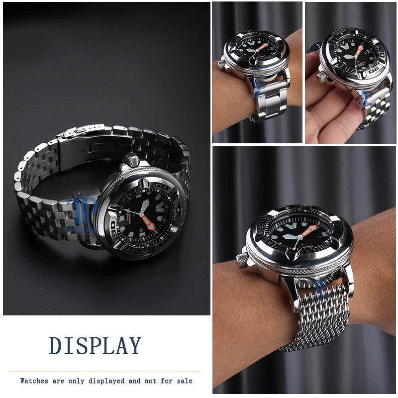 Cinturino in acciaio inossidabile di alta qualità modificato con connettore a maglie speciali per orologio da uomo Citizen BJ8050-08E/BJ8050