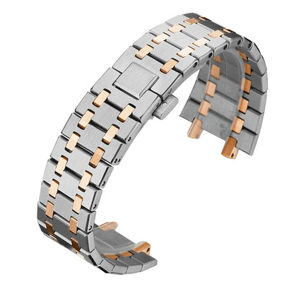 Bracelet de montre 21 26mm pour hommes et femmes, entièrement en acier inoxydable, pour AP ROYAL OAK 15400 26331 15500, boucle pliante