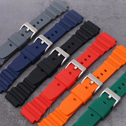 Bracelet de montre en Silicone, 20mm 22mm, pour Rolex SUBMARINER, étanche, pour plongée, Seiko SKX007 SRP777J1, Bracelet de sport pour citoyen