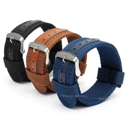Cinturino per orologio in tela di Nylon intrecciato, cintura morbida, cinturino universale in pelle per uomo donna, cinturino sportivo da 18mm 20mm 22mm 24mm