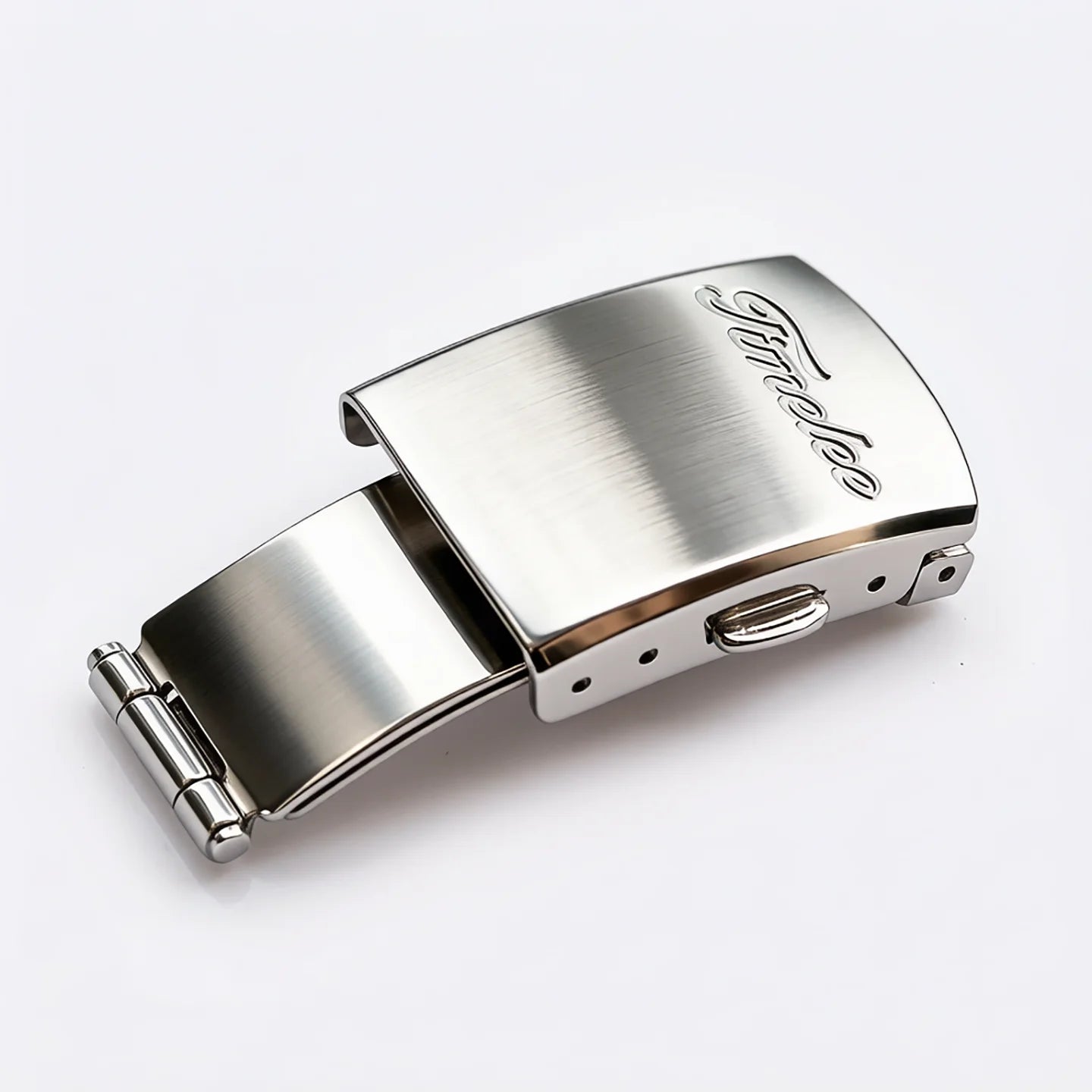 18mm silver stainless steel double push-button safety clasp for Seiko Citizen watch bracelet