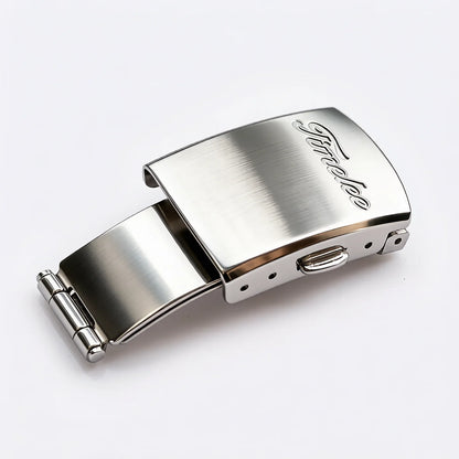 18mm silver stainless steel double push-button safety clasp for Seiko Citizen watch bracelet