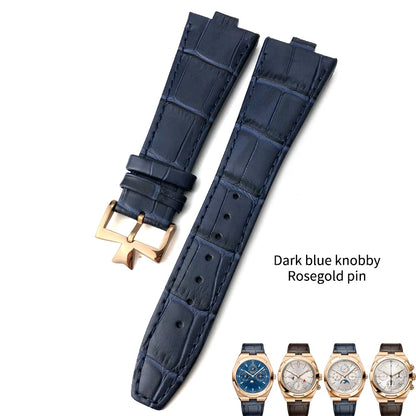 Remplacement du bracelet de montre en cuir de vachette véritable pour homme, VachAnderConstantin, cuir de veau d'outre-mer, noir, bleu, marron, bracelet, 25mm x 9mm