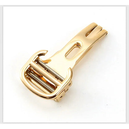 Boucle de montre de remplacement en acier inoxydable, 12/14/16/18/20mm, fermoir pliant pour montre ballon bleu Cartier, couleur or argent